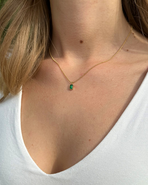 GREEN GEMSTONE HALSKETTE