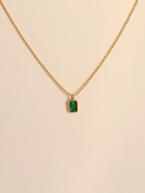 GREEN GEMSTONE HALSKETTE